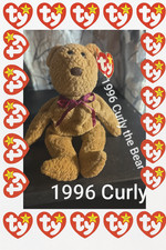 🧸 Curly the Beanie Baby Bear 🧵 1996 Retired Classic