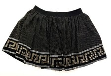 Rare Versace x H&M Black Gold Studded 100% Silk Pleated Mini Skirt Size US 8