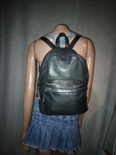 American Leather Co. Fairfield Black Pebbled Leather Backpack. Guc