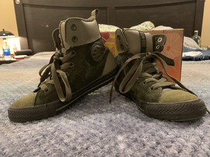 converse army green high tops