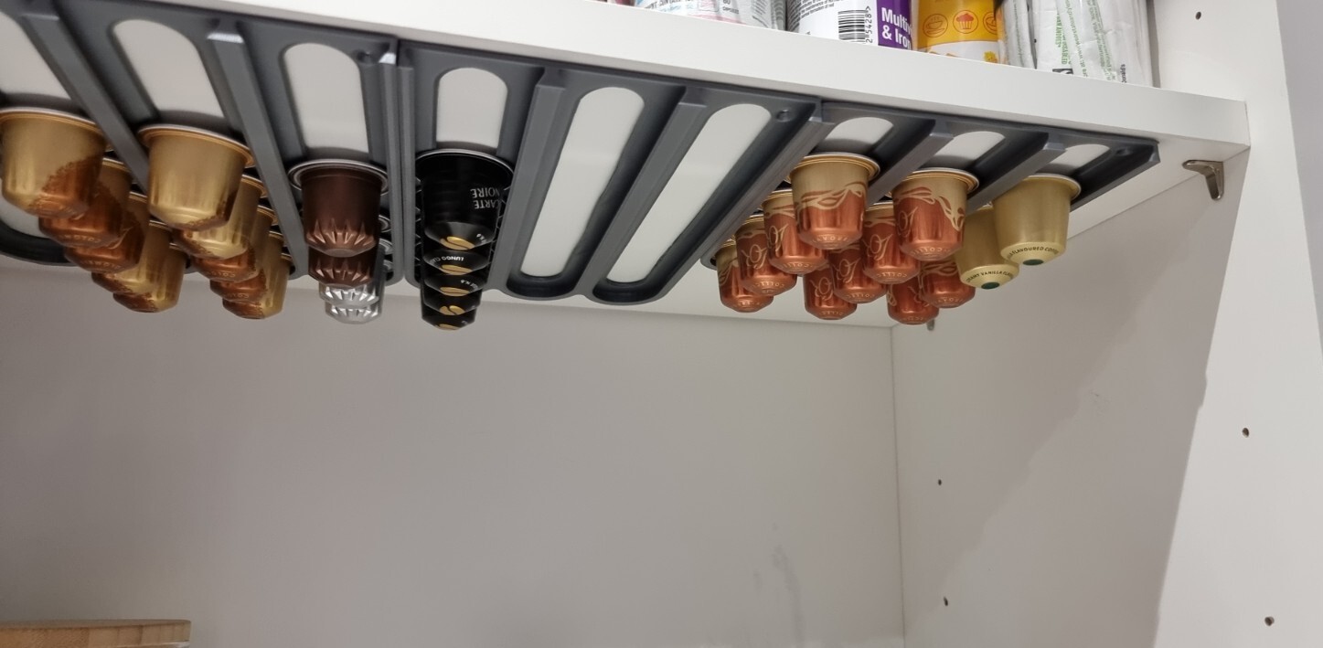 FILA Porta cialde capsule caffè Nespresso Montato a parete o sotto scaffale corto 2 file