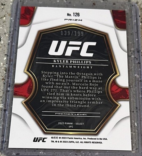 2023 Select UFC /199 Blue Rookie Kyler Phillips No. 126 ! - Picture 2 of 2