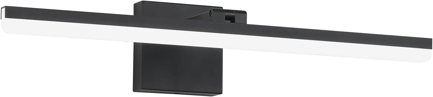 23.6 Inch Black Modern LED Bathroom Vanity Light Fixtures Over Mirror 18W Energy-Efficient Design