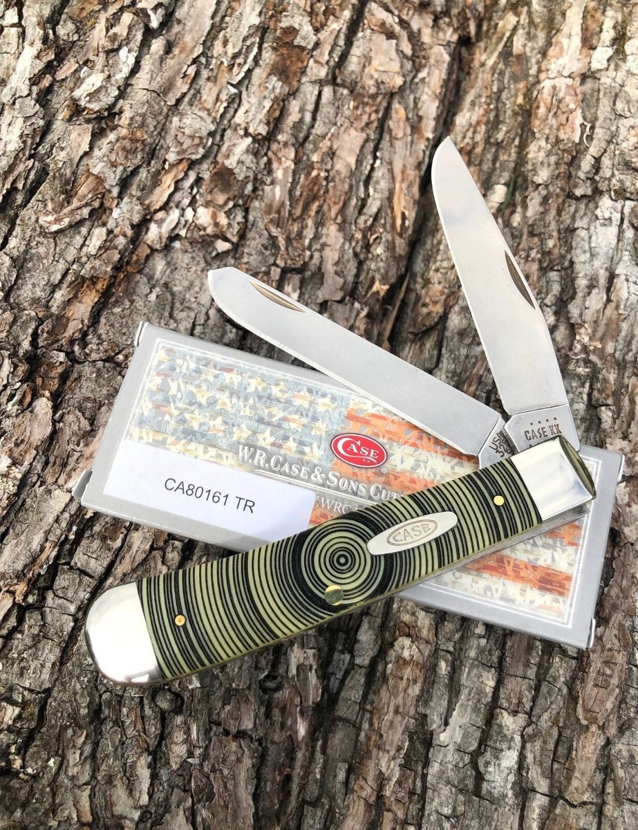 CASE XX *d SFO 2022 TREE RING YELLOW SYNTHETIC TRAPPER KNIFE