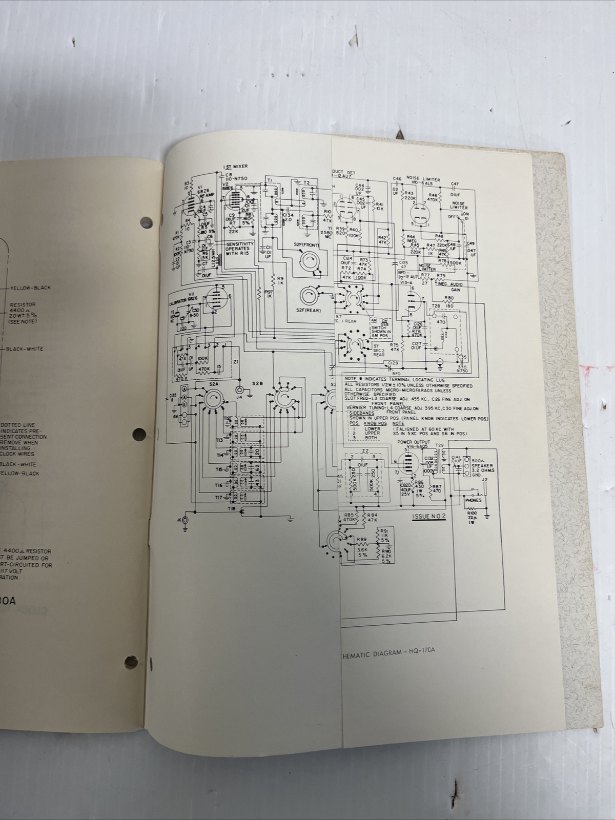 HAMMARLUND HQ-170A  ORIGINAL RECEIVER MANUAL + FOLD OUT SCHAMATIC VERY NICE!