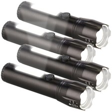 PEARL 4er-Set 2in1-Akku-LED-Taschenlampen mit COB-LED-Arbeitsleuchte, 230 lm