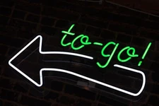 Left Arrow To Go 20"x16" Neon Sign Lamp Light Shop Gift With Dimmer
