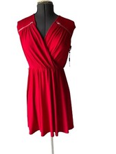 CALVIN KLEIN Red Stretch Sleeveless Dress - Size 8 - New With Tag