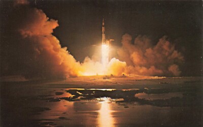 Postcard NASA Apollo 17 Space Vehicle Lift Off Launch Complex 39A on Dec 7, 1972