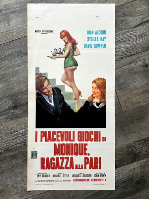 I Piacevoli Giochi di Monique Ragazza Alla Pari Vintage Movie Poster Italy A