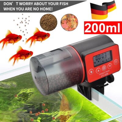 200 ml Automatische Fischfutter Aquarium Feeder Smart Urlaub Haustier Timer LCD