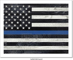 Law Enforcement Support Flag Art Print Home Decor Wall Art Poster