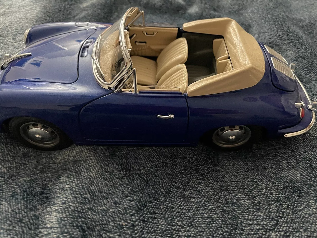 1961 Porsche 356B Convertible Blue 1/18 Diecast Car Model by Bburago