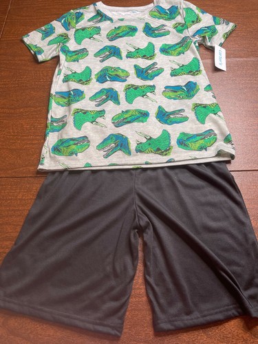 Nwt 6 8 10 12 14 dinosaurs t-rex pajamas boys carters matching spring summer - Picture 4 of 11