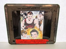 1930s Glass Lantern Slide promo Boxing Max Schmeling Jack Doyle Tommy Farr 3x4