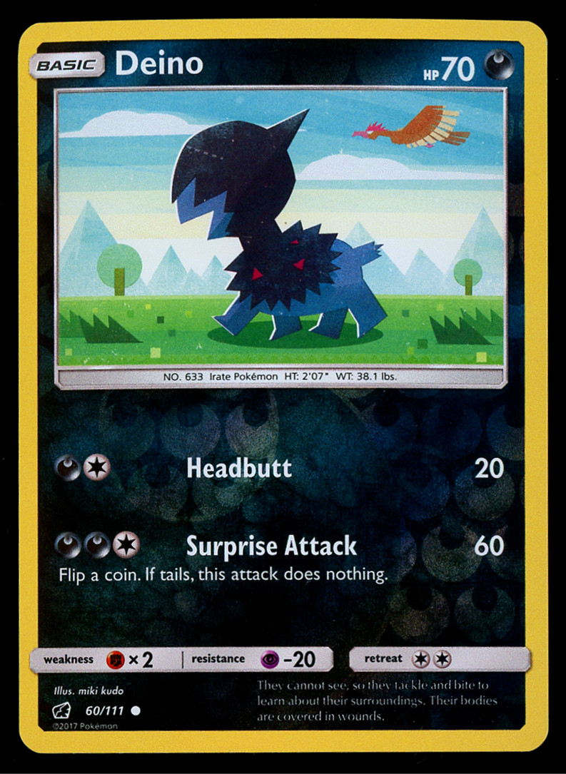 Pokemon Card Crimson Invasion Deino 60/111 Reverse Holo Common - NM
