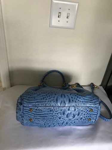 Brahmin Elisa Cerulean Blue Melbourne Croc Embossed Tote Handbag - Picture 18 of 21