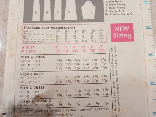 BUTTERICK 4970 VTG 60s Dress Semi-fit Jewel Neckline Variations 14-1/2 UNCUT Sew - Picture 8 of 9