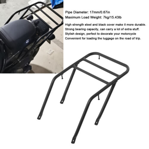 Motorcycle Rear Luggage Cargo Carrier Rack Support Black Steel For Rebel 1100/✧ - Foto 1 di 12