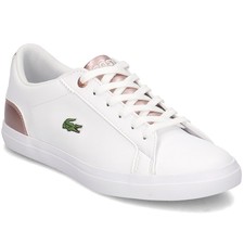 lacoste white and pink trainers