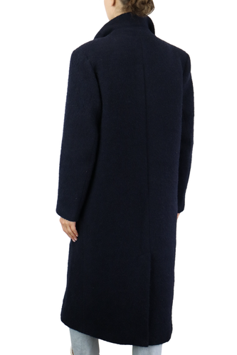 SANDRO Coat Womens EU 38 Wool Alpaca Blend Long Lined Double Breasted - Picture 2 of 12