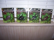 4 Greenbrier International Pull Back Bugs New In Damaged Packages Complete Set