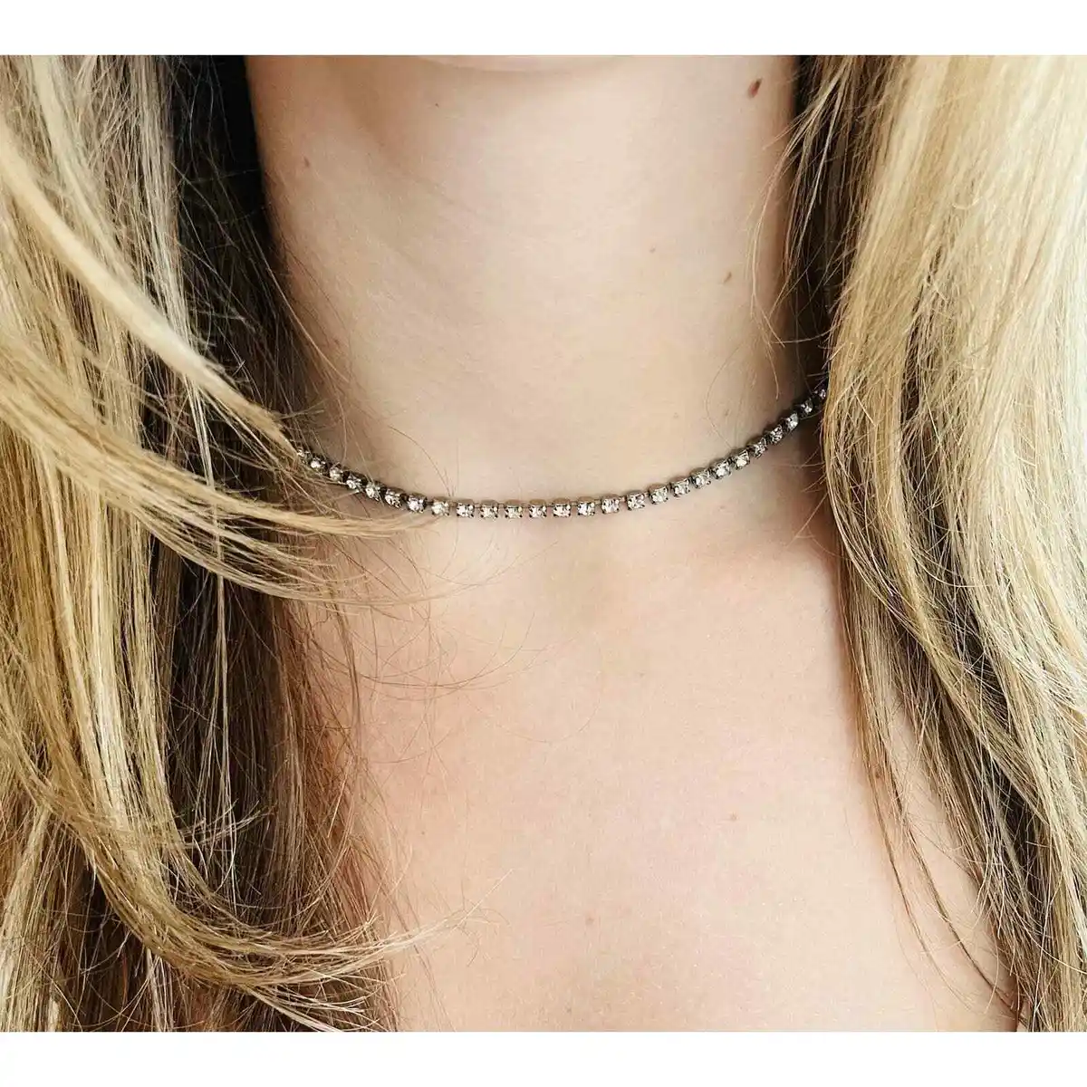 Tennis Chain Necklace Rhinestone Choker for Women Bling Crystal Short  Necklace J | eBay