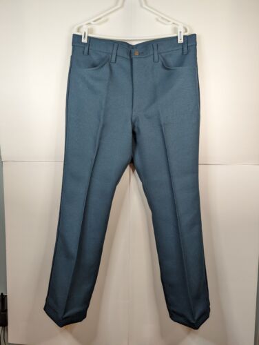 Pantalon Levis homme 36x30 vintage noir et or étiquette polyester vert Dacron - Photo 1 sur 9