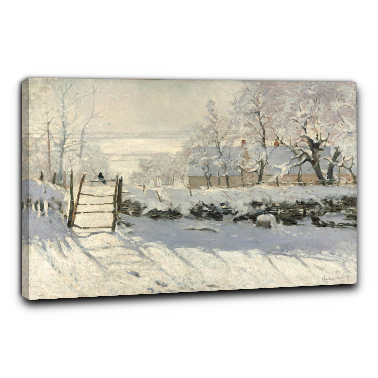 La gazza di claude monet quadro 60 x 40 cm stampa con telaio (BC) falso d'autore