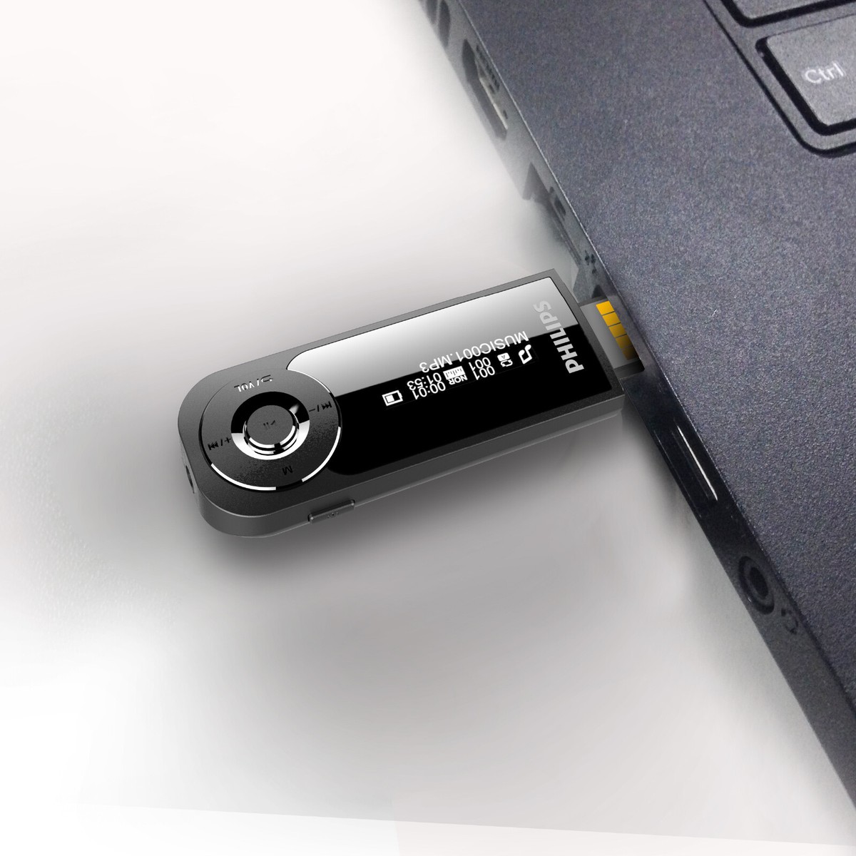 Philips SA1208 Mini MP3 Player with Clip 8GB Direct USB Digital