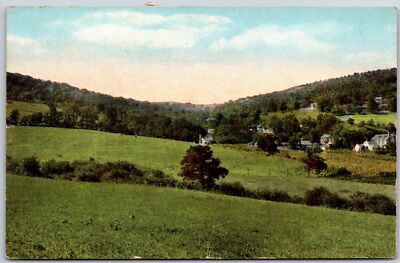 1919 Countryside Mountains and Plains Greenery Houses Trees Posted Postcard