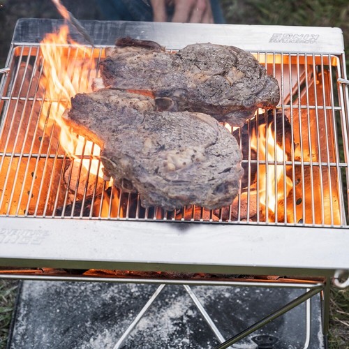 Adventure Kings Premium Stainless Steel Folding Firepit + Folding Firepit Grill - Picture 9 of 12