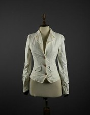 Ladies Weekend Max Mara White Long Sleeve Cotton Blazer Jacket Size S