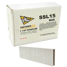 1-1/4" LEG x 1/4" CROWN 18GA 304SS L15 STAPLES 5,000ct | SSL15B5