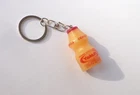 YAKULT BOTTLE KEYCHAIN Keyring Novelty Indonesia 3D 1.5" Tall Resin Cute Orange