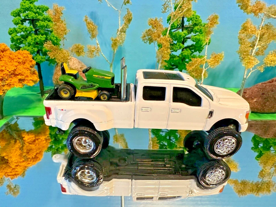 1/64 定制福特 F350 船员驾驶室升降套件农场玩具双管道约翰迪尔拖拉机 — 第 3/4 张图片