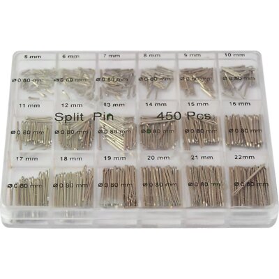 Split Pins Assortment of 450 in Sizes 5mm to 22mm for Watch Bracelets