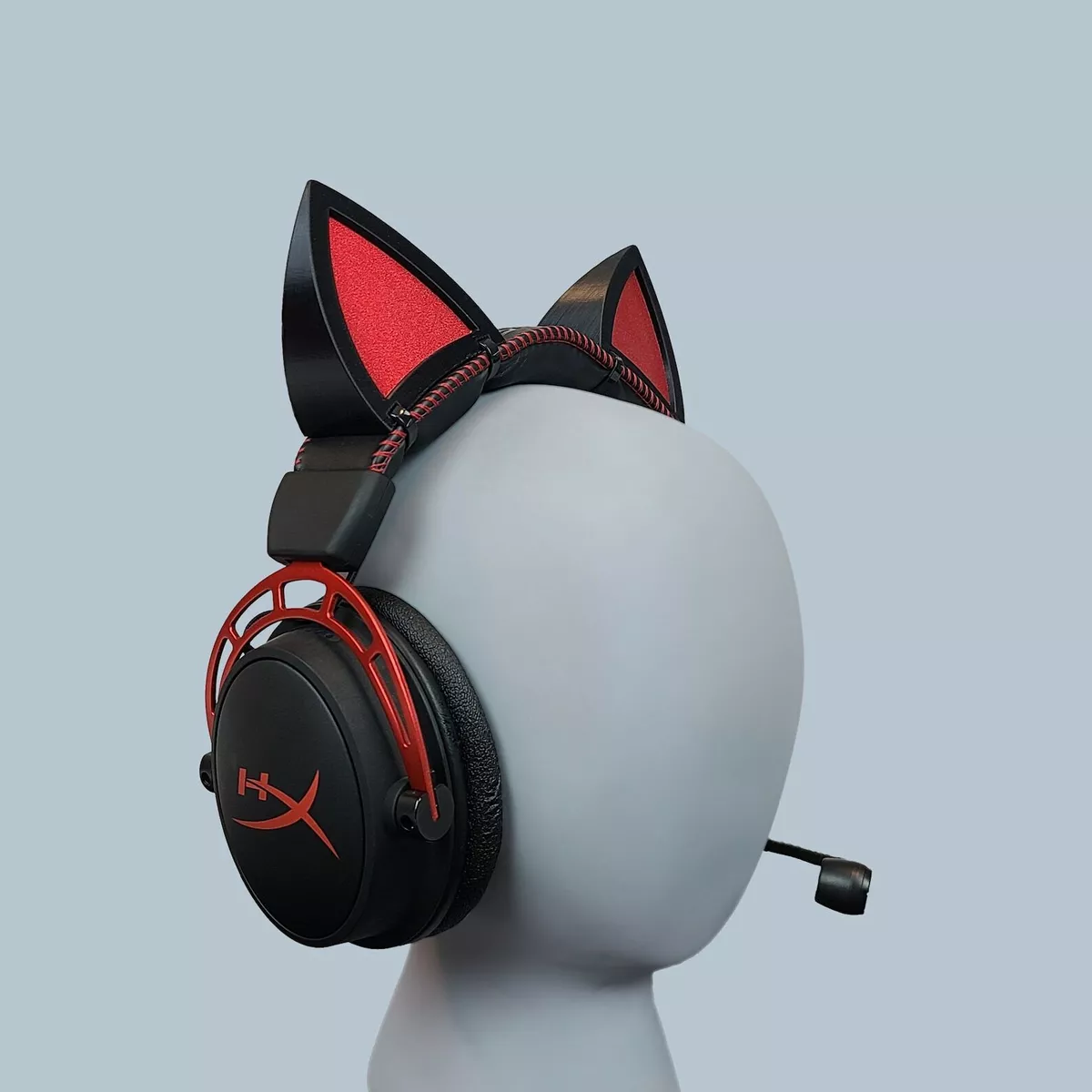 Customizable Clip on Cat Ears for Headphones Black, Kitten Ears