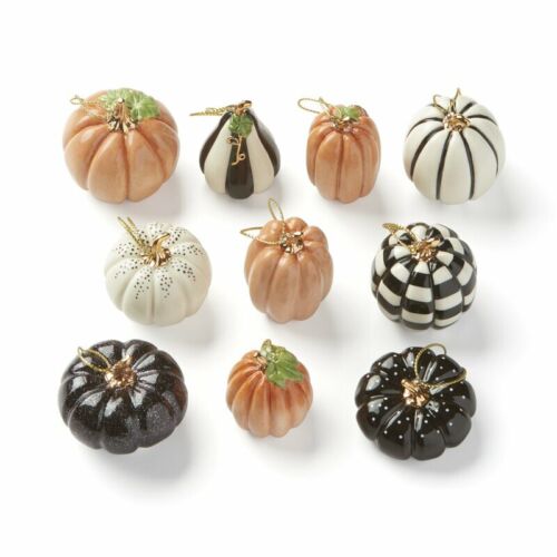 Lenox 10-Piece Mini Pumpkin Ornament Set ~~ FREE SHIPPING ~~ Fall Must-Have ~~