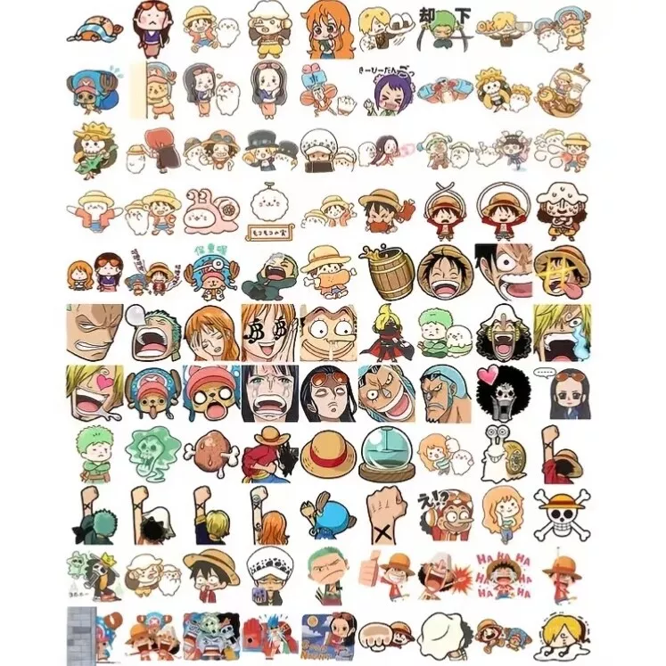 100pcs Super Cute Kawaii One Piece Stickers Chibi Collectible