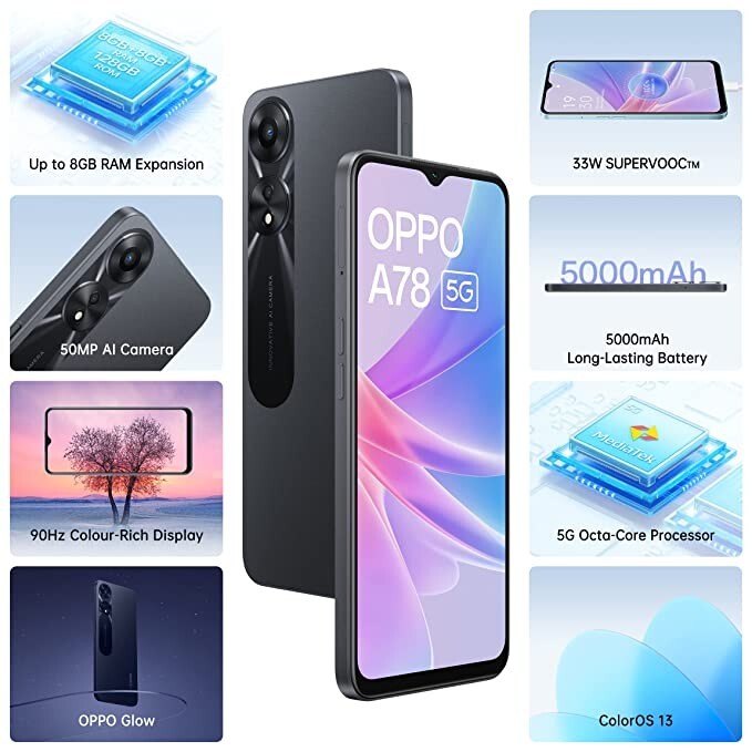 OPPO A78 256GB 美品 Original Oppo A78 5G Dual SIM 8GB RAM 256GB 5000mAh New