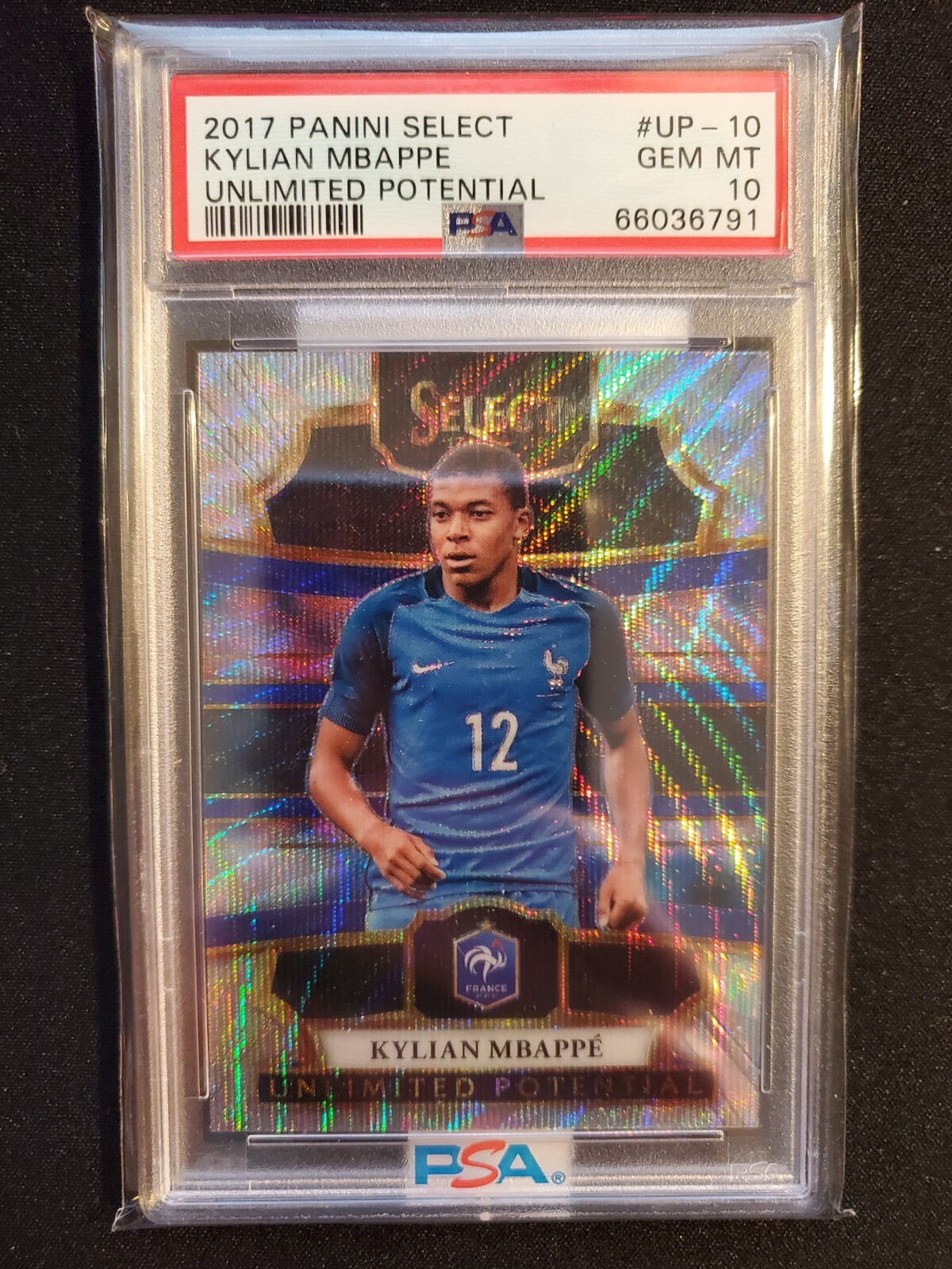 2017 Select Kylian Mbappe Unlimited Potential Rookie #UP-10 France PSG PSA 10