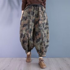 Women Casual Jeans Loose Harlem Denim Drop crotch pants Baggy trousers Retro