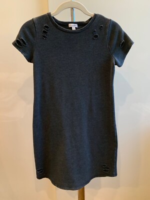 distressed t shirt dress plus size American Spirit Distressed T-Shirt Dress - Heather Grey