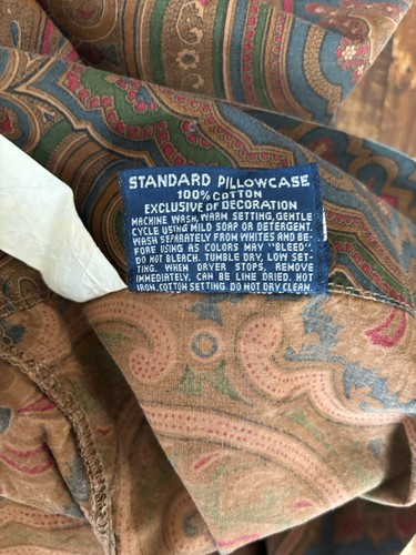 Vintage Ralph Lauren PARKER PAISLEY Pillowcase Standard BROWN, GRN, TEAL, RED - Picture 6 of 8