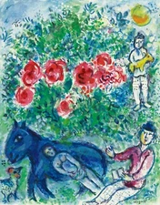 MARC CHAGALL Art Poster or Rolled Canvas Print "L'ÂNE BLEU"