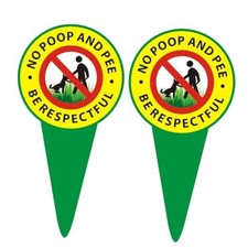 No Dog Poop Signs for Yard - No Poop and Pee, Be Respectful, for Outdoor Lawn