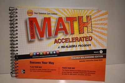 Glencoe Math Accelerated Pre-Algebra Volume 1 Teacher Edition - Like New