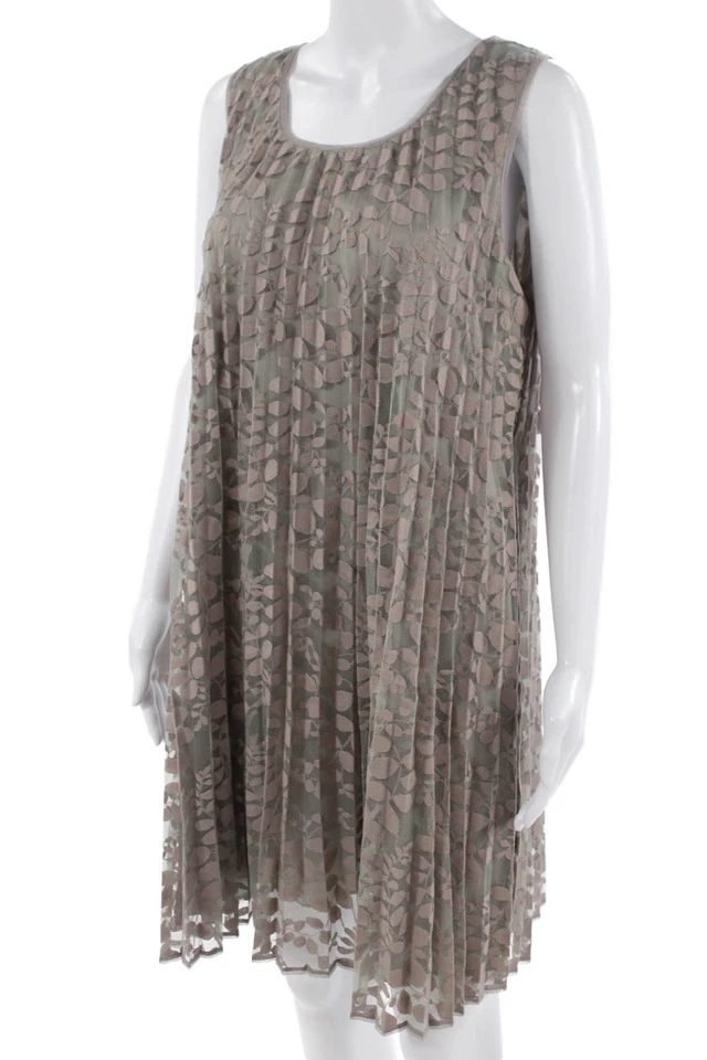 Vestido recto Max Studio para mujer sin mangas gris cuello redondo talla M Foto 2 de 4