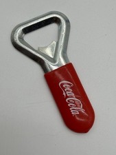 Coca-Cola Bottle Opener Vintage 3" metal w red vinyl handle NOS